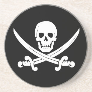 Jolly Roger Skull And Crossbones Pirate Gifts Coaster