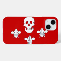 JOLLY ROGER SKULL AND THREE LILIES FLAG