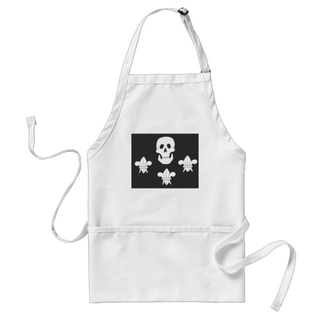 JOLLY ROGER SKULL AND THREE LILIES FLAG STANDARD APRON (Front)