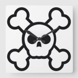 jolly roger skull clock