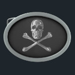 Jolly Roger Skull Oval Belt Buckle<br><div class="desc">Jolly Roger Skull</div>