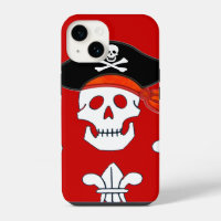 JOLLY ROGER SKULL, PIRATE HAT AND THREE LILIES