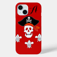 JOLLY ROGER SKULL,PIRATE HAT,THREE LILIES MONOGRAM