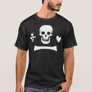 Jolly Roger Stede Bonnet Pirate Flag  T-Shirt