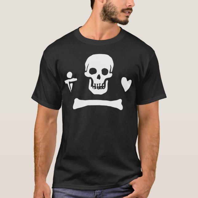 Jolly Roger Stede Bonnet Pirate Flag T-Shirt (Front)