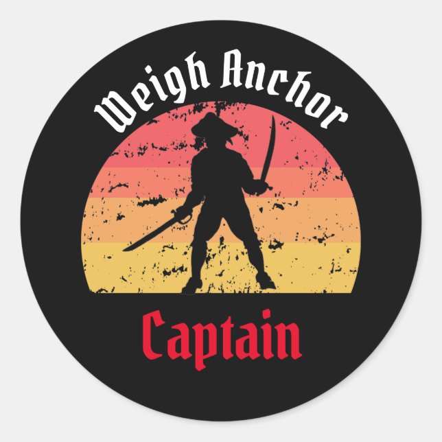 Jolly Roger Sunset  Classic Round Sticker (Front)