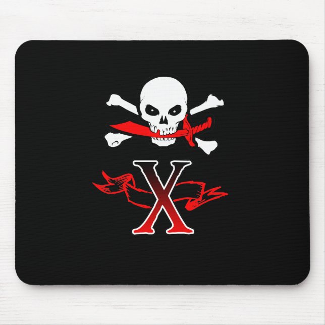 Jolly Roger X Monogram Initial Mouse Mat (Front)