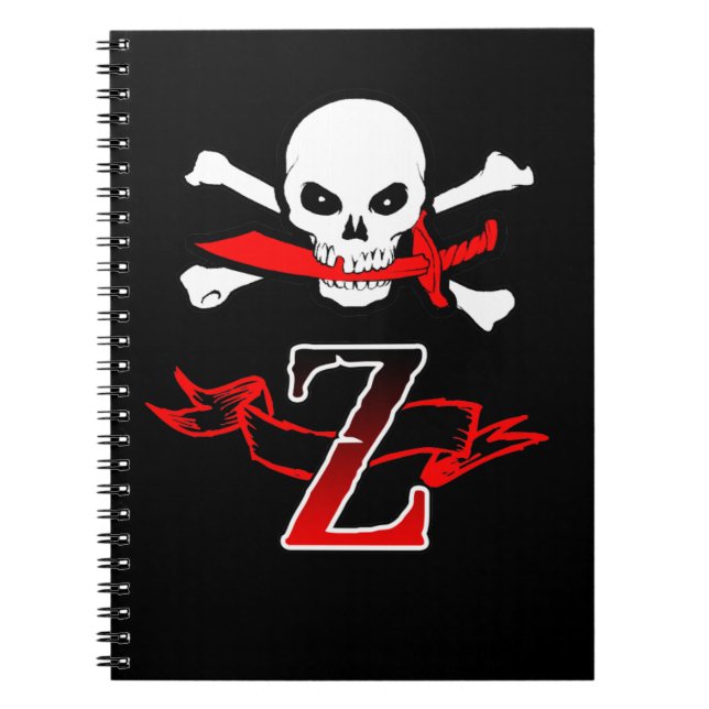 Jolly Roger Z Monogram Initial Notebook (Front)
