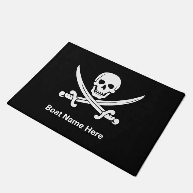 Jolly Rogers Pirate Custom Boat Doormat (Angled)