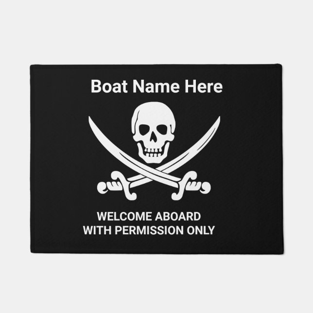 Jolly Rogers Pirate Custom Boat Doormat (Front)