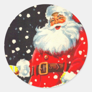 Jolly Saint Nick   Round Stickers