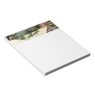 Jolly Saint Nick Vintage Santa Sleigh on Rooftop Notepad