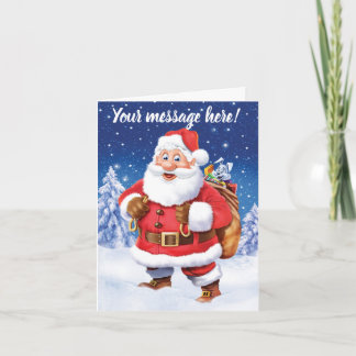 Jolly Santa and toy sack custom Christmas card