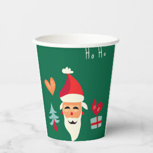 Jolly Santa Christmas Design Paper Cups