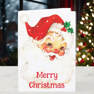 Jolly Santa Christmas Personalise Names NO Cursive Holiday Card