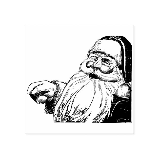 Jolly Santa Christmas Rubber Stamp (Imprint)