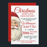 Jolly Santa Christmas Santa Exchange Party Invitation<br><div class="desc">A stylish Christmas jolly Santa design for a Christmas secret Santa Exchange celebration. Features a watercolor Xmas big smiling Santa Claus face,   red santa hat and red and green text. All text can be amended as needed.</div>
