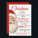 Jolly Santa Christmas Tea Party Invitation<br><div class="desc">A stylish Christmas jolly Santa design for a Christmas tea party celebration. Features a watercolor Xmas big smiling Santa Claus face,   red santa hat and red and green text. All text can be amended as needed.</div>