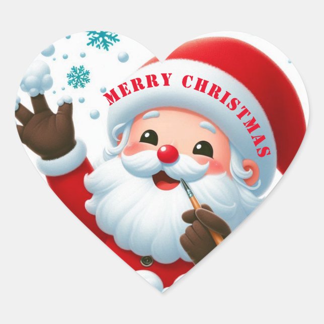  Jolly Santa Classic Round Stickers (Front)