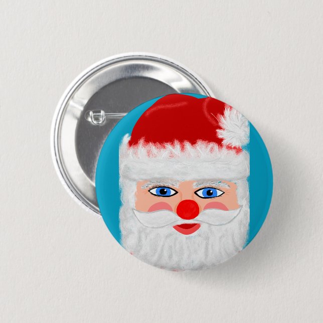 Jolly Santa Claus 6 Cm Round Badge (Front & Back)