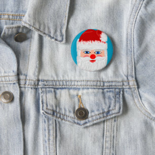 Jolly Santa Claus 6 Cm Round Badge
