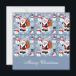 Jolly Santa Claus and Snowmen Christmas Holiday Card<br><div class="desc">Jolly Santa Claus and Snowmen Christmas Pattern</div>