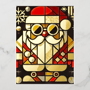 Jolly Santa Claus Business Foil Holiday Postcard