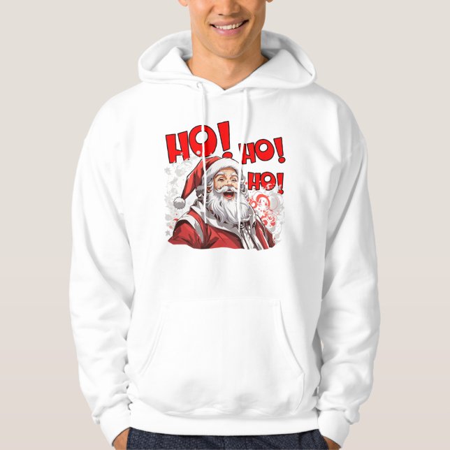 Jolly Santa Claus Christmas for Him Hoodie (Front)