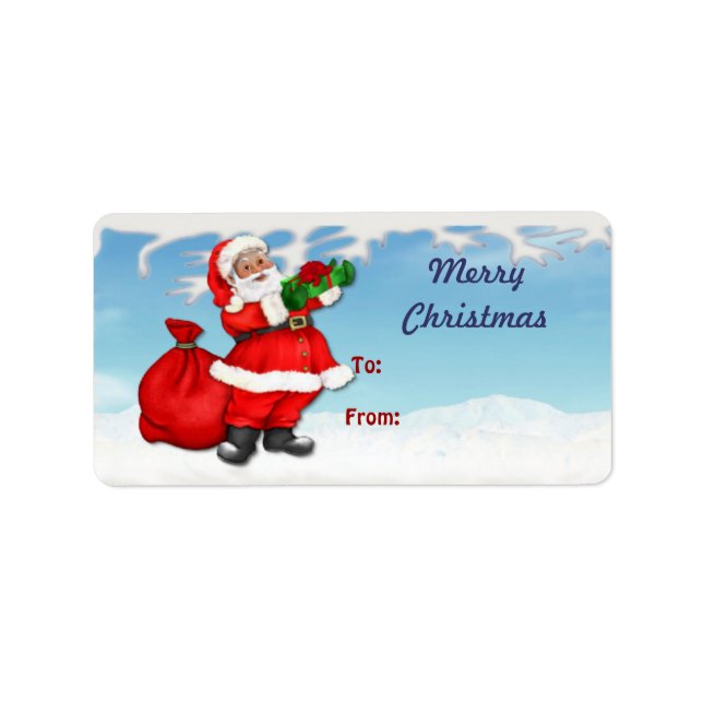 Jolly Santa Claus Christmas Gift Tags (Front)