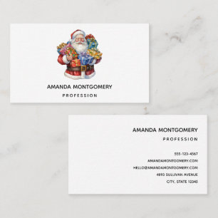Jolly Santa Claus Classic Christmas Business Card