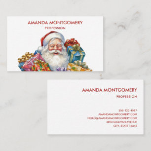 Jolly Santa Claus Classic Christmas Business Card