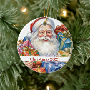 Jolly Santa Claus Classic Christmas Ceramic Tree Decoration