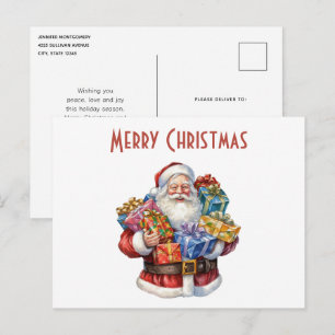 Jolly Santa Claus Classic Christmas Holiday Postcard