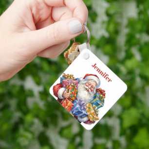 Jolly Santa Claus Classic Christmas Key Ring