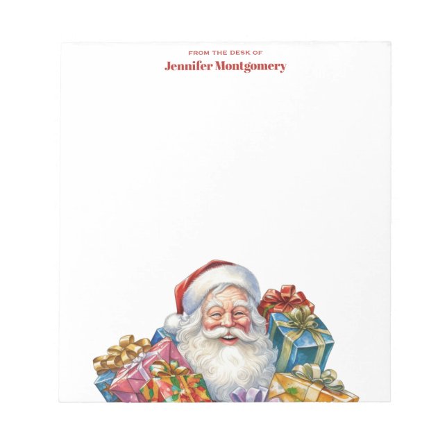 Jolly Santa Claus Classic Christmas Notepad (Front)