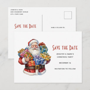 Jolly Santa Claus Classic Christmas Save the Date Invitation Postcard