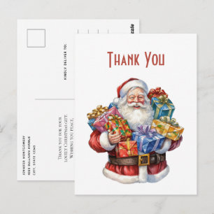Jolly Santa Claus Classic Christmas Thank You Postcard
