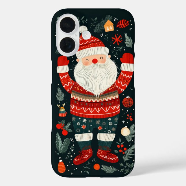 Jolly Santa Claus Festive Winter Elements Case-Mate iPhone Case (Back)