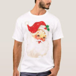 Jolly Santa Claus Hat Christmas Vintage T-Shirt<br><div class="desc">Jolly Santa Claus,  old St. Nick. Red hat with holly.  Perfect for Christmas Holiday time party.</div>