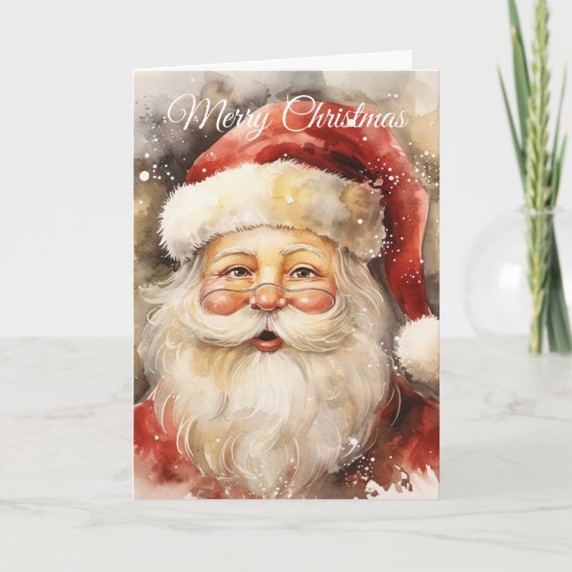 Jolly Santa Claus Holiday Card (Front)