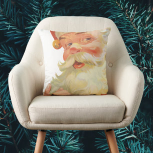 Jolly Santa Claus with a Secret, Vintage Christmas Cushion