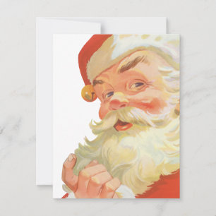 Jolly Santa Claus with a Secret, Vintage Christmas Invitation