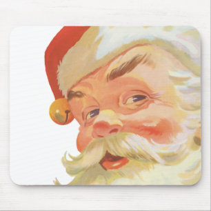 Jolly Santa Claus with a Secret, Vintage Christmas Mouse Mat