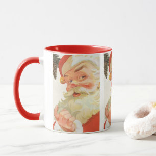 Jolly Santa Claus with a Secret, Vintage Christmas Mug