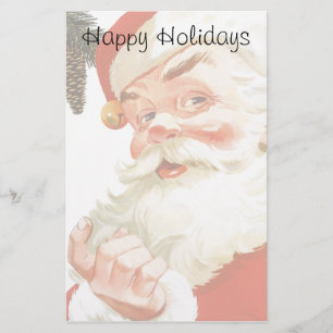 Jolly Santa Claus with a Secret, Vintage Christmas Stationery