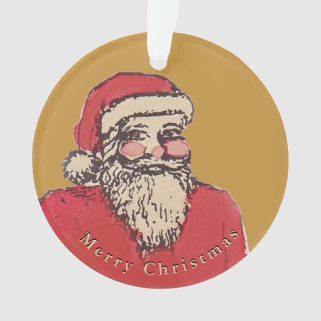 Jolly Santa Claus with Your Text Ornament (Front)