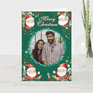Jolly Santa Clause Photo Holiday Card