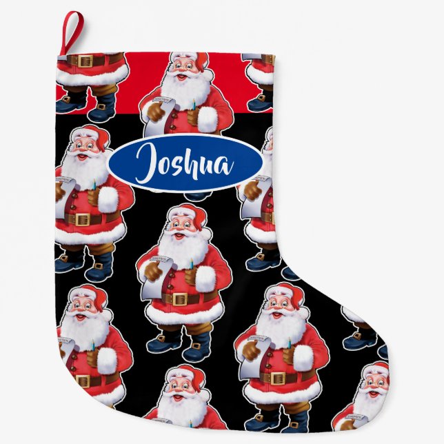 Jolly Santa custom boys Christmas stocking (Front)