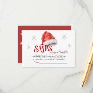 Jolly Santa Diaper Raffle Baby Shower Enclosure Card