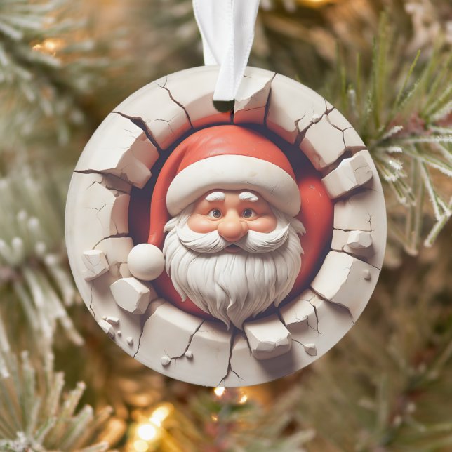 Jolly Santa Double-Sided Christmas Ornament (Tree)
